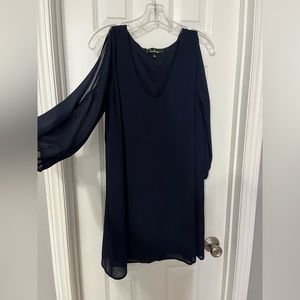 Navy Blue Midi open armed Dress